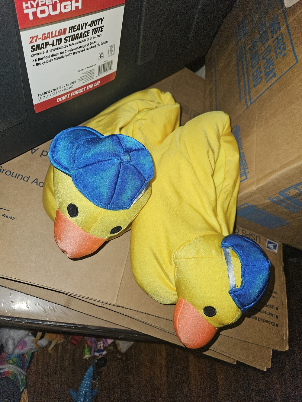 Yellow Duck Kids Costume with Blue Hat - Brand: